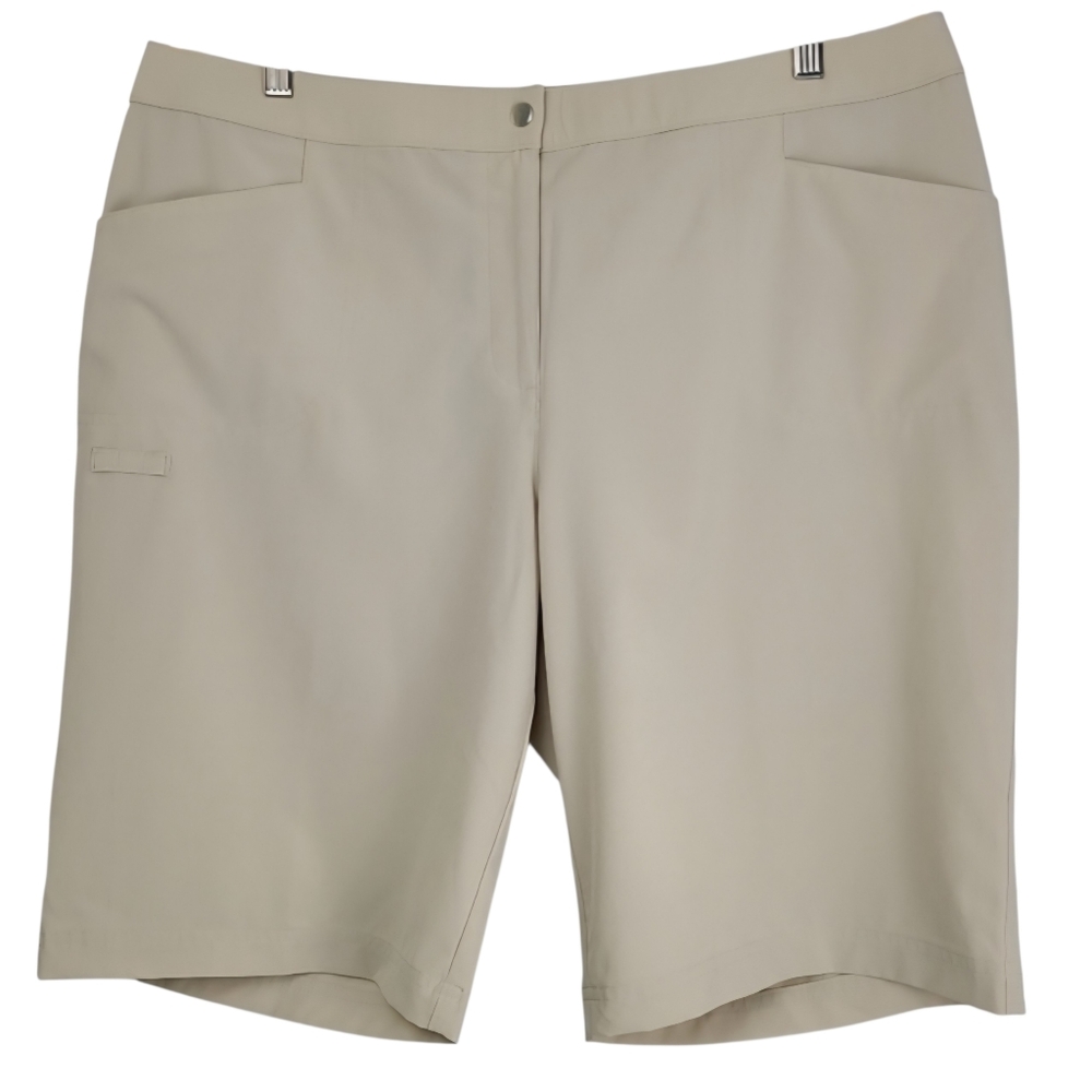 Weekends by Chico’s Cream Bermuda Shorts Women Sz L Knee-Length Casual Neutral
